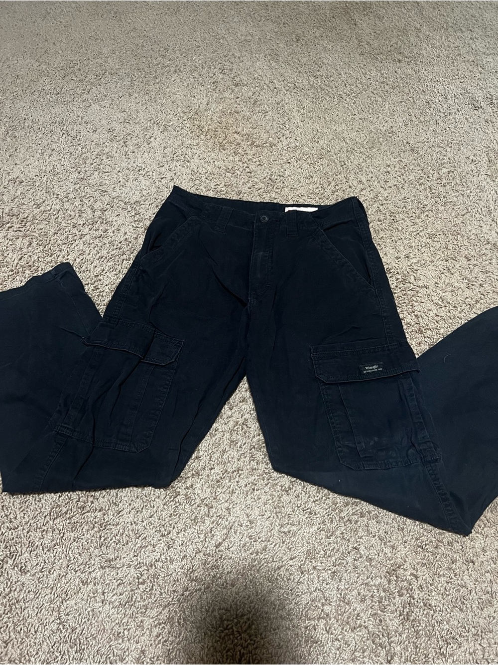 Wrangler Dark Black Cargo Pants with Flap Pockets